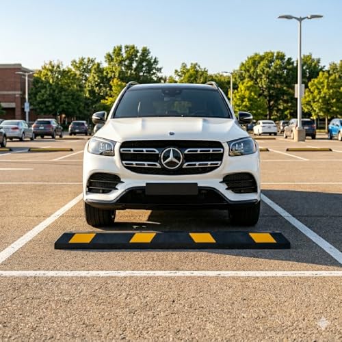 Parking Stopper for Garage Heavy Duty Rubber Parking Curb Stops 72” Garage Parking Stops Premium Quality Garage Wheel Stop Professional Grade w (1-Pack)