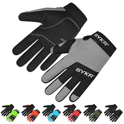 All Weather Motorcycle Gloves for Men & Women (Grey / Large)