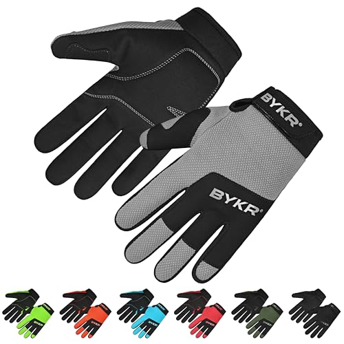 All Weather Motorcycle Gloves for Men & Women (Grey / Medium)