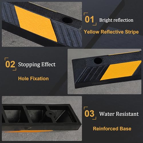 4 Pack 21" Rubber Parking Curbs (21in (4-Pack))