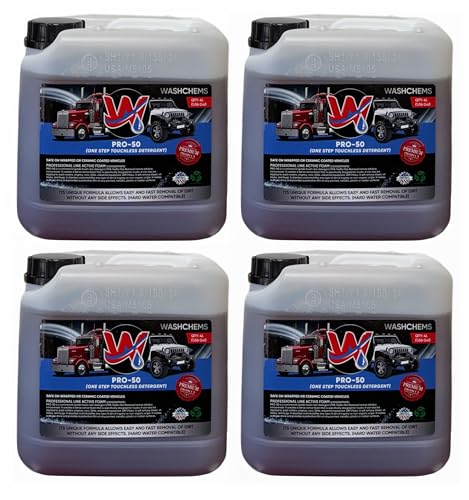 ash Chems Pro 50 Touchless One Step Car Wash Detergent Soap Concentrate No Brushing (128 Fl Oz (Pack of 1))