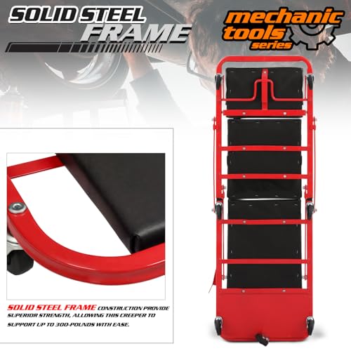 Heavy Duty Convertible Mechanic Creeper (Red / 48")