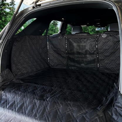 Bulldogology SUV Cargo Liner for Dogs 55"x82" Heavy Duty Complete Pet Trunk Cargo Cover Area (Mesh Black / Large)