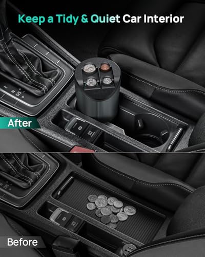 Large Capacity Coin Holder for Car Change Organizer (2 Pack)