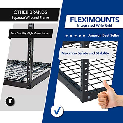 2x8 Overhead Garage Ceiling Storage Rack Organization (Black / 2x8 ft)