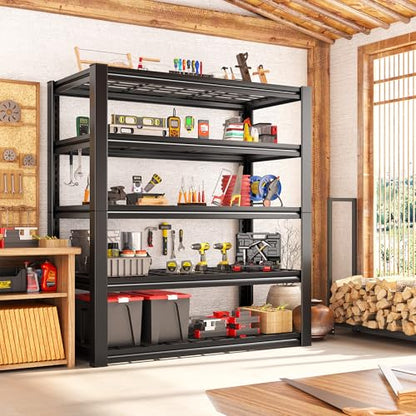 3 Pack Garage Shelving 3200LBS Heavy Duty Storage Shelves for Office (Black)