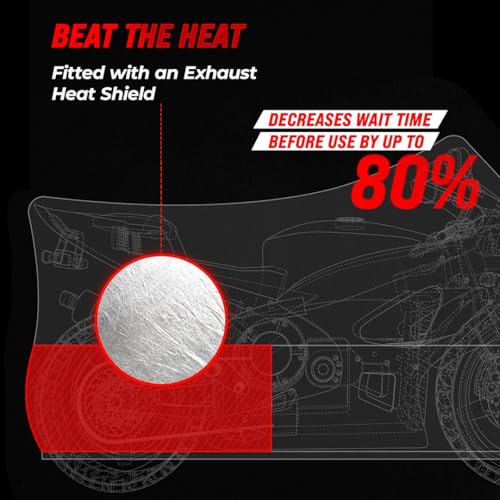 Waterproof Outdoor Motorcycle Cover for Adventure Bikes (Light Gray / [ADV] 99"L x 41"W x 63"H)