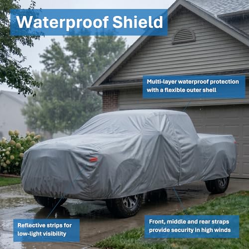 Truck Cover Waterproof All Weather. See Truck Size (Reflective / T6 - see Vehicle Size Chart)
