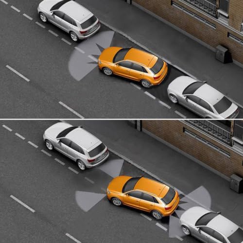 Parktronic 4 Parking Sensors Kit Reverse Backup Radar System PDC Rea View with Sound Warning Ultrasonic Distance Detection for Car Vehicle Garage Automobile (Black-)