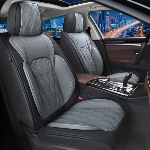 Front Waterproof Leather Seat Covers for Subaru Forester 2007 (067-Black & Grey / 63.Forester-2 Front Seat Covers Only)