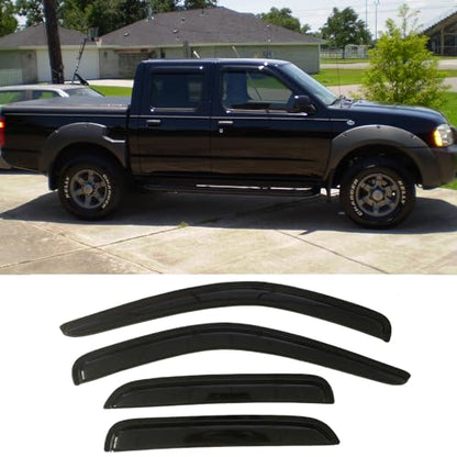 Window Visors Rain Guards for 2000 (2000-2004 Frontier Crew Cab)