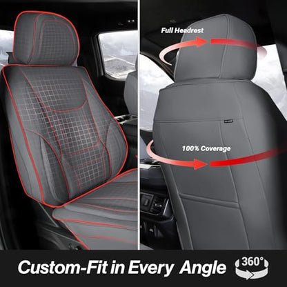 Premium Custom Fit Truck Car Seat Covers Full Set Seat Waterproof (X62 (See Vehicle Size Chart) / Full Set - Dark Gray)