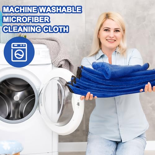 50 Pcs 16"x16" Blue Microfiber Towels for Cars Drying Polishing (Blue)