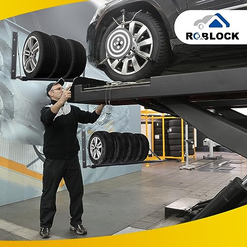 Adjustable Tire Rack Wall Mount for Garage (Grey (32"-48"))