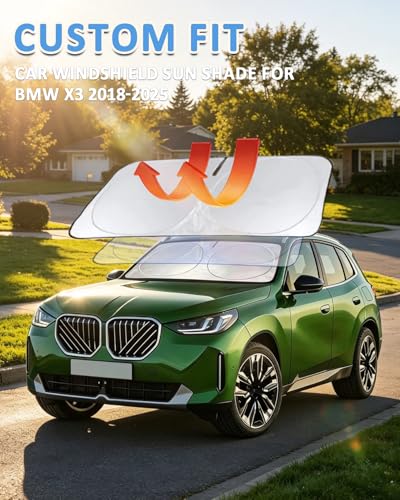 Sunshade for X3 Windshield Sun Shade Custom Fit for 2018 (Fit BMW X3 18-26)
