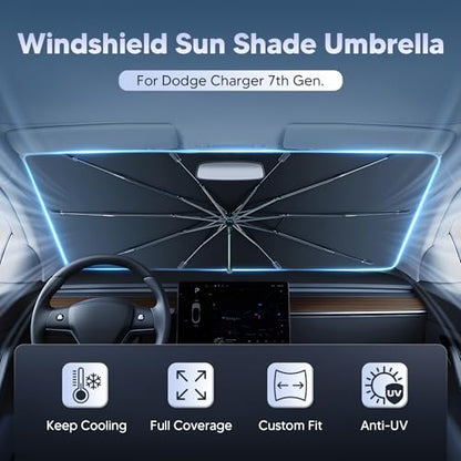 Umbrella Windshield Sun Shade for 2011 (Dodge Charger 2011-2023)