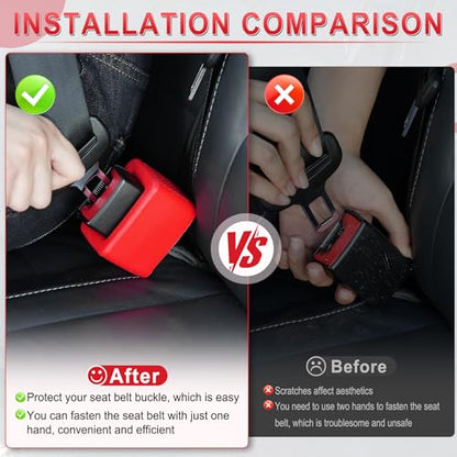 2PCS Seat Belt Buckle Holder (Red)