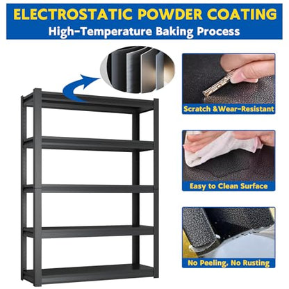 63''H Garage Shelving Heavy Duty (23.62'' W x 15.75'' D x 63'' H)