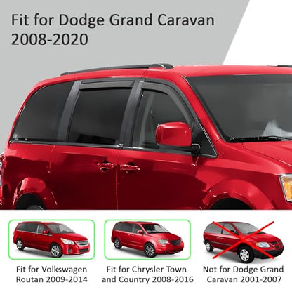 in Channel Extra Durable Rain Guards for Dodge Grand Caravan 2008 (For Grand Caravan 08-20)