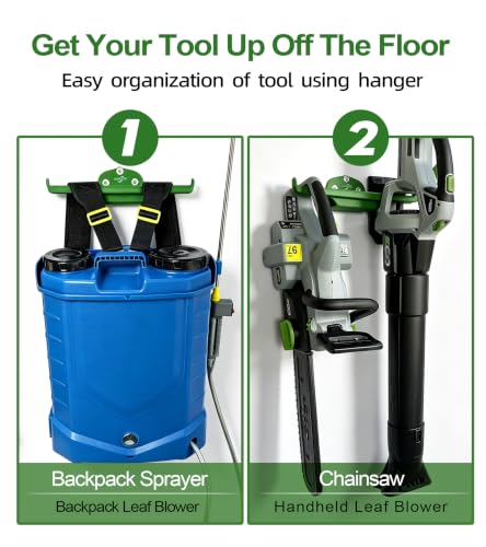 Backpack Blower Rack with Tube Hook (Green 1 Pack)