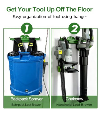 Backpack Blower Rack with Tube Hook (Green 1 Pack)