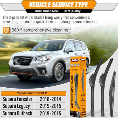 Windshield Wiper Blade Replacement for Subaru Forester Outback (26"+17"+14inch)