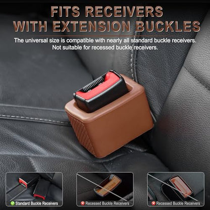 2PCS Seat Belt Buckle Holder (Brown)