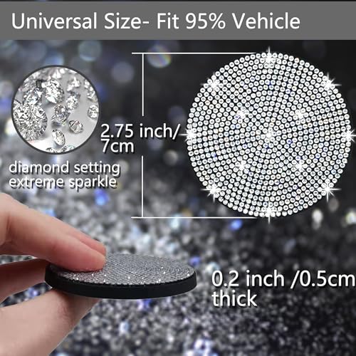 2pcs Bling Car Cup Holder Coaster (Silver / 2pcs)