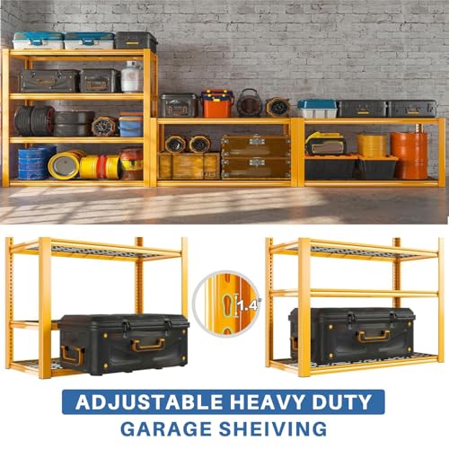 40" W Yellow Garage Shelving with Double (Orange)
