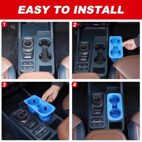 Center Console Cup Holder Insert for Ford Maverick 2022 (Blue)
