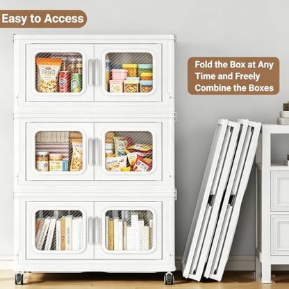 60 Qt Extra Large Stackable Storage Bin with Lids (White / 60QT-1pack)