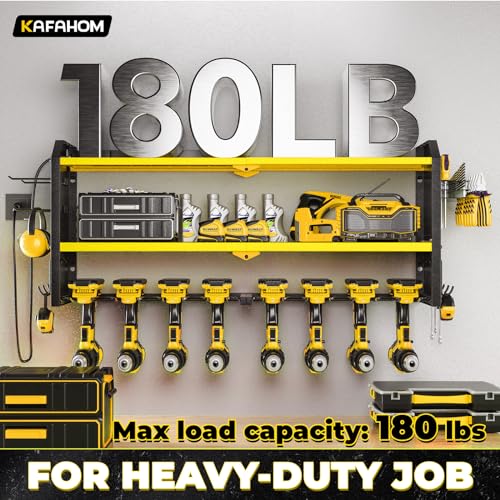 Power Tool Organizer with Charging Station (8 DRILL YELLOW / Yellow-32 inches)