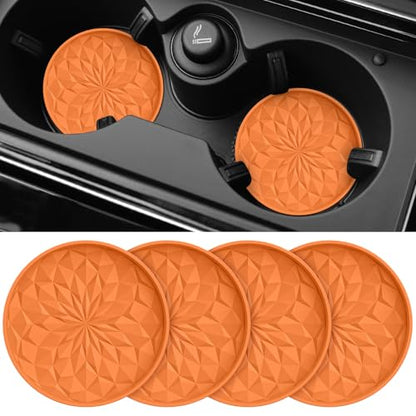 Car Coasters for Cup Holders [4 Pack] (4pack-orange)