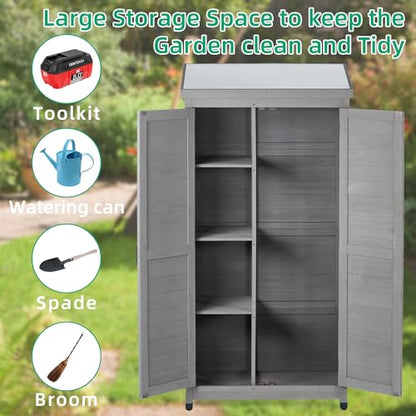 Outdoor Storage Shed Waterproof (Gray / 20.50"D x 68.50"W x 33.50"H)