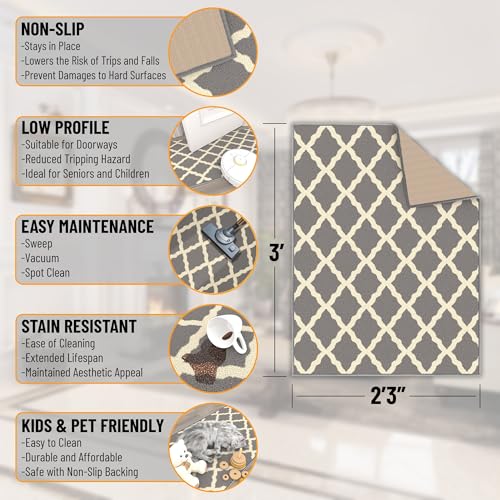 2x3 Indoor Door Mat (Trellis Gray / 2'3" x 3' (Mat))