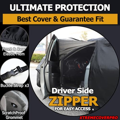 All Weather Waterproof car Cover Good for rain Snow uv Protection dust Compact Sedan Civic Elantra IS300 C320 190E Corolla Jetta A3 240SX Lancer Black (C - (See Size Chart) / BLACK)