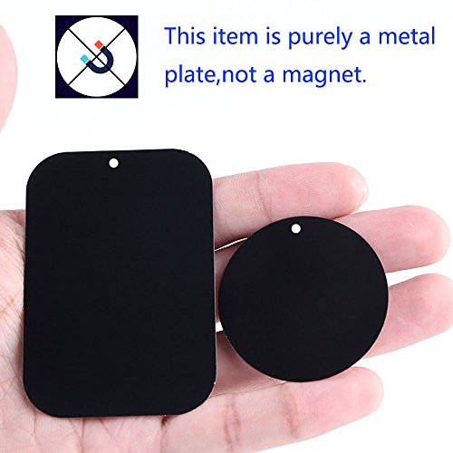 Universal Metal Plate 8 Pack for Magnetic Phone Car Mount Holder Cradle with Adhesive (4.5 cm x 6.5 cm x 0.5 cm)