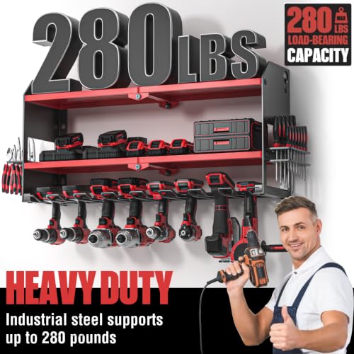 Power Tool Organizer Wall Mount (without Power Strip / Red)