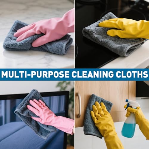 Gray Microfiber Cleaning Cloths Bulk Pack (Grey / 50 Pack)