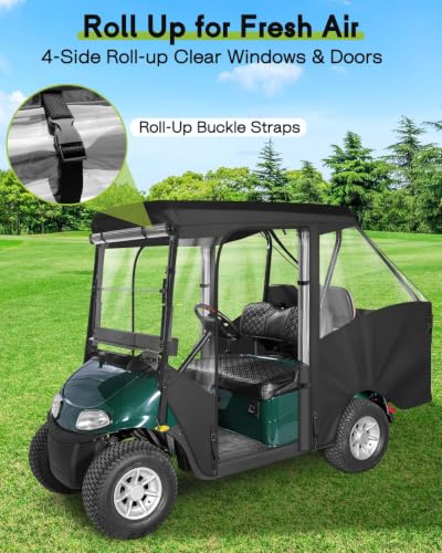 4 Passenger Golf Cart Enclosure for EZGO RXV Short Roof Rain Cover (for EZGO RXV Short Roof 4 Passenger / Black)
