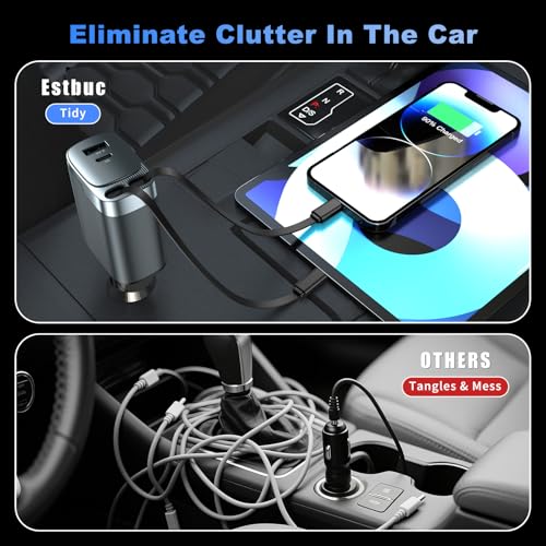 84W Retractable Car Charger (1 Pack)