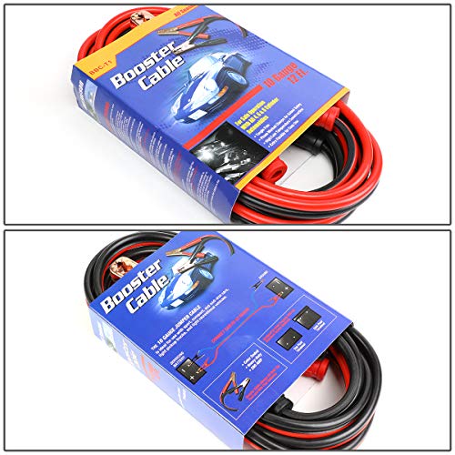 Heavy Duty 12Ft 10Gauge Booster Cables Power Jumper 200AMP Emergency Battery Start Car (12Ft / 10-Gauge)