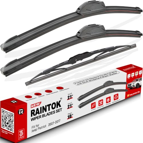 3 Pack Windshield Wiper Blades Replacement for Jeep Patriot 2007 (21"/21"/10")