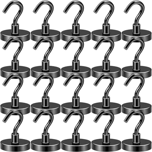 Magnetic Hooks 20pcs 120lbs Cruise Essentials 2026 Magnet Hook Black (Black / 1.26in)