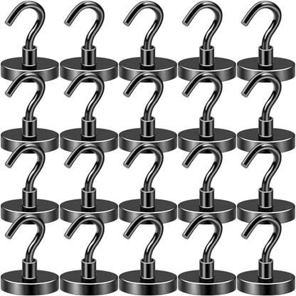 Magnetic Hooks 20pcs 120lbs Cruise Essentials 2026 Magnet Hook Black (Black / 1.26in)