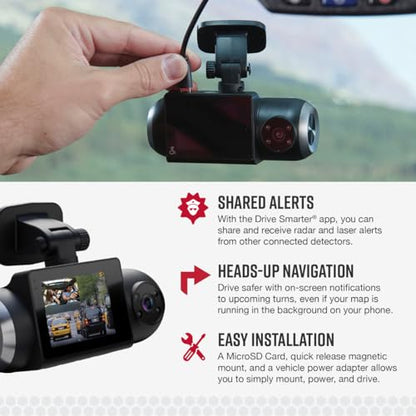 Smart Dash Cam with Interior Cam (HD Front and Cabin View)