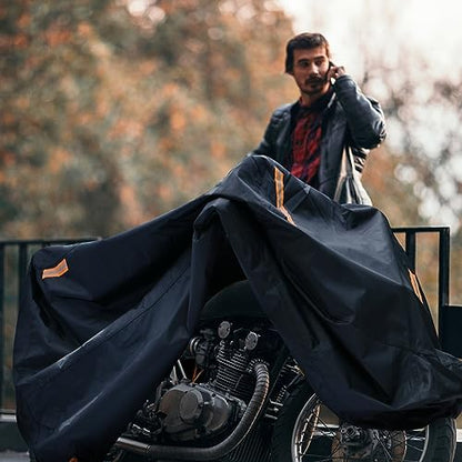 300D Motorcycle Cover (300D Orange / 4XL (116 x 37 x 55 inch))
