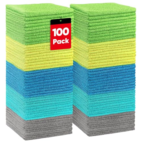 Microfiber Cleaning Cloth 100 PK (Multicolor / 11.5 x 11.5 Inch)