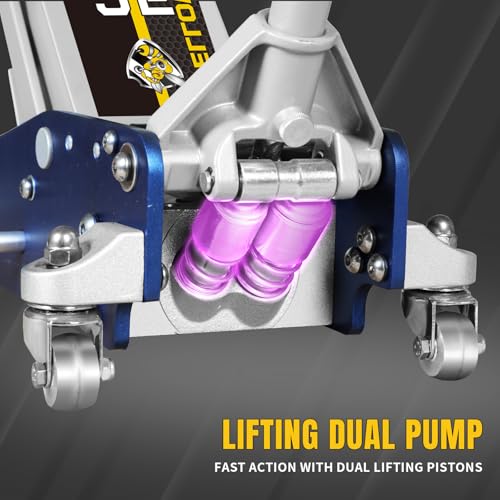 2.5 Ton Floor Jack Aluminum and Steel Racing Car Jack (Blue / 2.5T low profile dual pump)