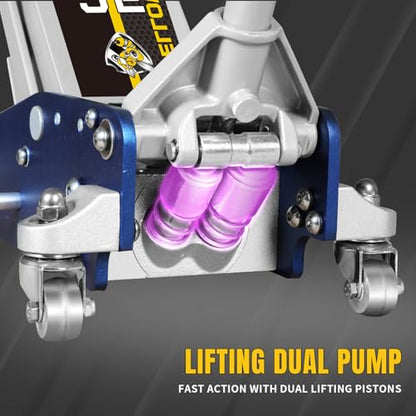 2.5 Ton Floor Jack Aluminum and Steel Racing Car Jack (Blue / 2.5T low profile dual pump)